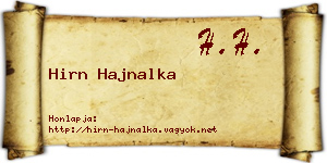 Hirn Hajnalka névjegykártya